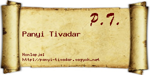 Panyi Tivadar névjegykártya