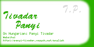 tivadar panyi business card
